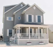 Distinctive Jersey Shore 5 or 6 bedroom, 3 full bath home on a narrow lot received the Home of the Month award by the modular home manufacturer. 
